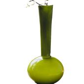 现代简中约天鹅颈橄榄绿复古古瓶摆件花客厅插花桌饰QL68A面装 品