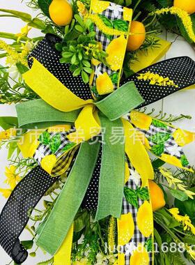 天新品夏圈花环挂饰春天夏家季花柠檬花环门挂人造花藤BXI居壁挂