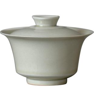 仿古公草木灰陶瓷盖碗功夫茶简具个约家SD202006用办手抓盖碗泡茶