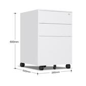 桌下移动活动OD 412文件柜带办公室锁三抽屉打收储物铁皮矮柜印机