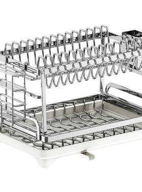 厨房置架不锈钢碗物碟沥水家用放碗盘台面多功能LD具杯架餐子收纳