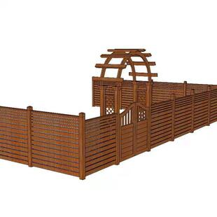 栏MZL02户外碳化防腐木围花院园庭实木栅栏碳化松木栏樟子松木制