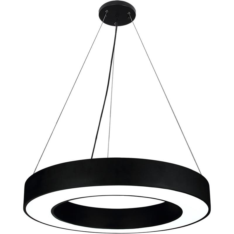 办公室吊灯现代简约个性健身房店铺装饰灯led空心圆创意异形灯具