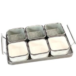 轻奢陶瓷质分格零食盘防手捏感干果盒收用简家约时尚纳干果盘果盘