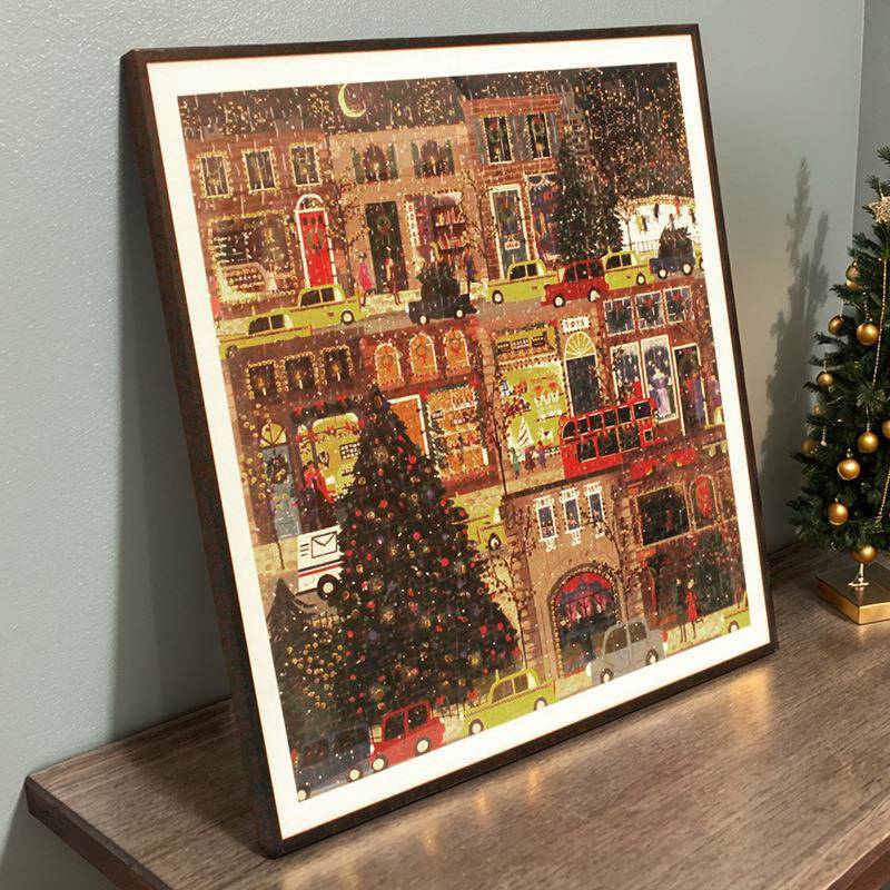 简约铝合金相框大尺寸500片Galison圣诞冬灯拼图画框金属框架裱框