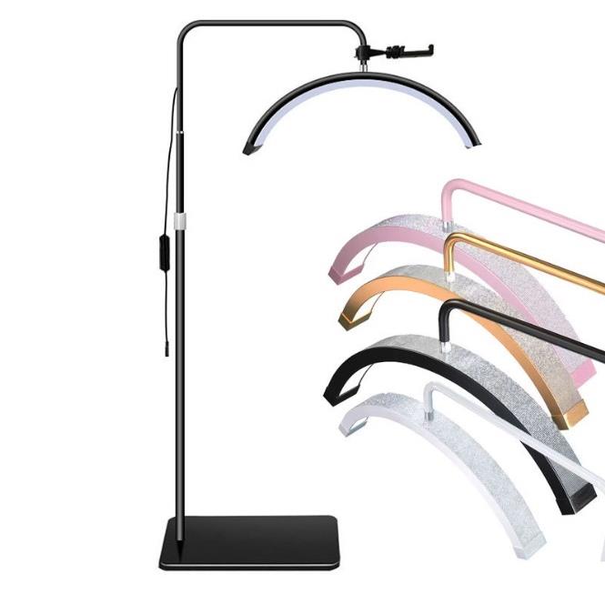 摄影灯美甲纹眉睫毛24寸半月家用灯形纹绣专用落地23寸补光灯