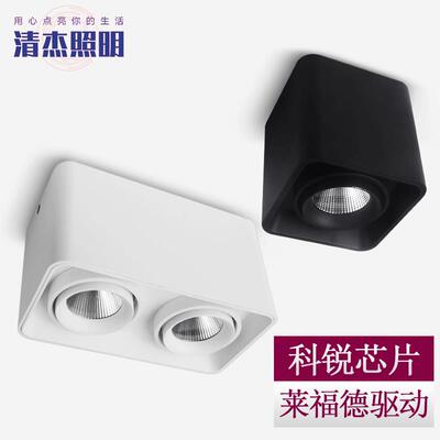 Led莱福德科锐明装斗胆灯酒店三头方形筒灯3500k西朗德光学灯杯新