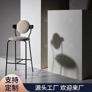 网红ins风现代简约吧台椅子前台轻奢酒吧椅北欧家用岛台高脚吧凳