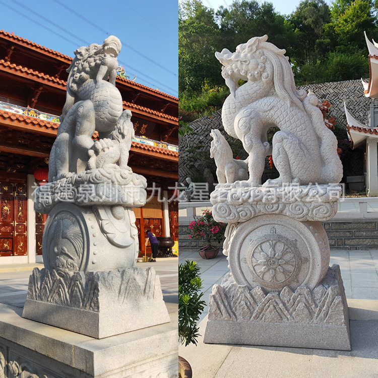 厂家石雕龙二龙戏珠十二生肖汉白玉动物雕塑花岗岩广场景观神兽