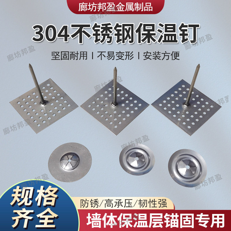 不锈钢网孔钉岩棉钉镀锌多孔保温钉镀锌圆形锁片镀锌岩棉固定钉