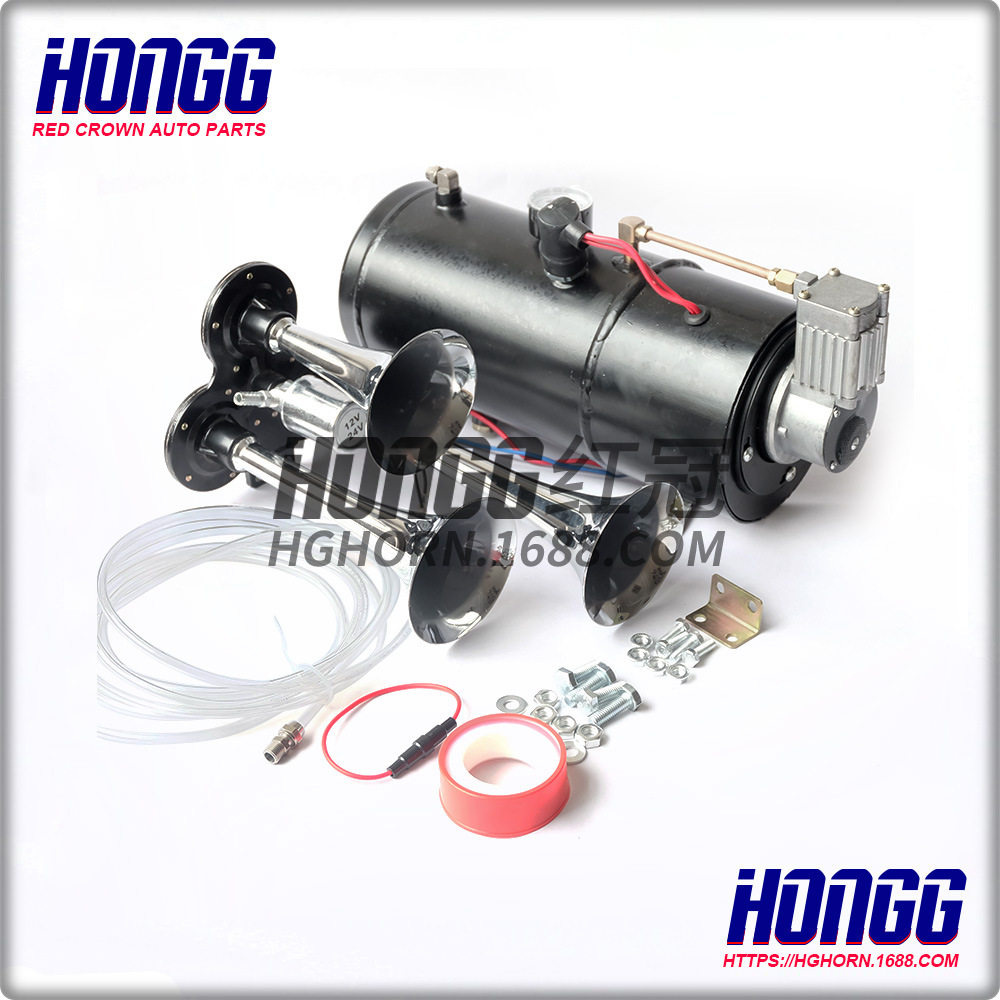 12V/150PSi三管喇叭改装气泵