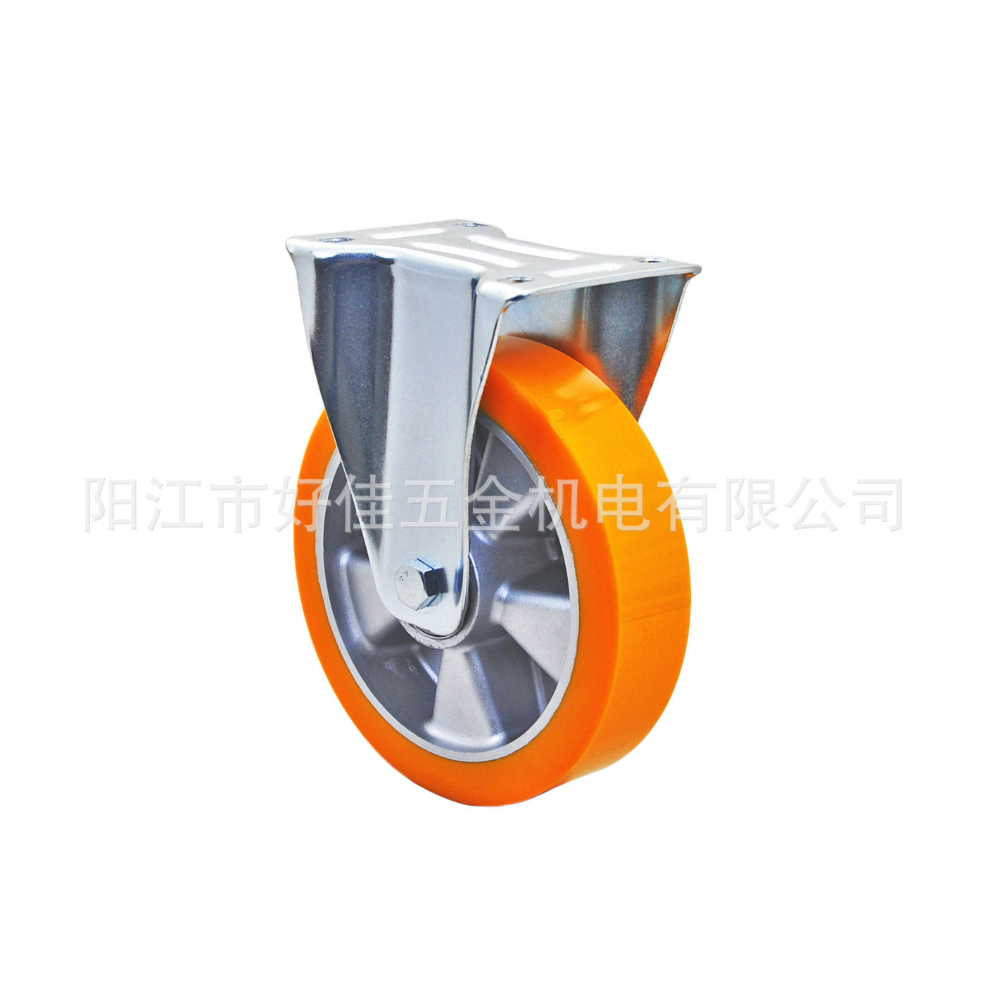 源头工厂产品200X50mm好佳牌欧洲款重型静音铝芯聚氨酯PU定向脚轮