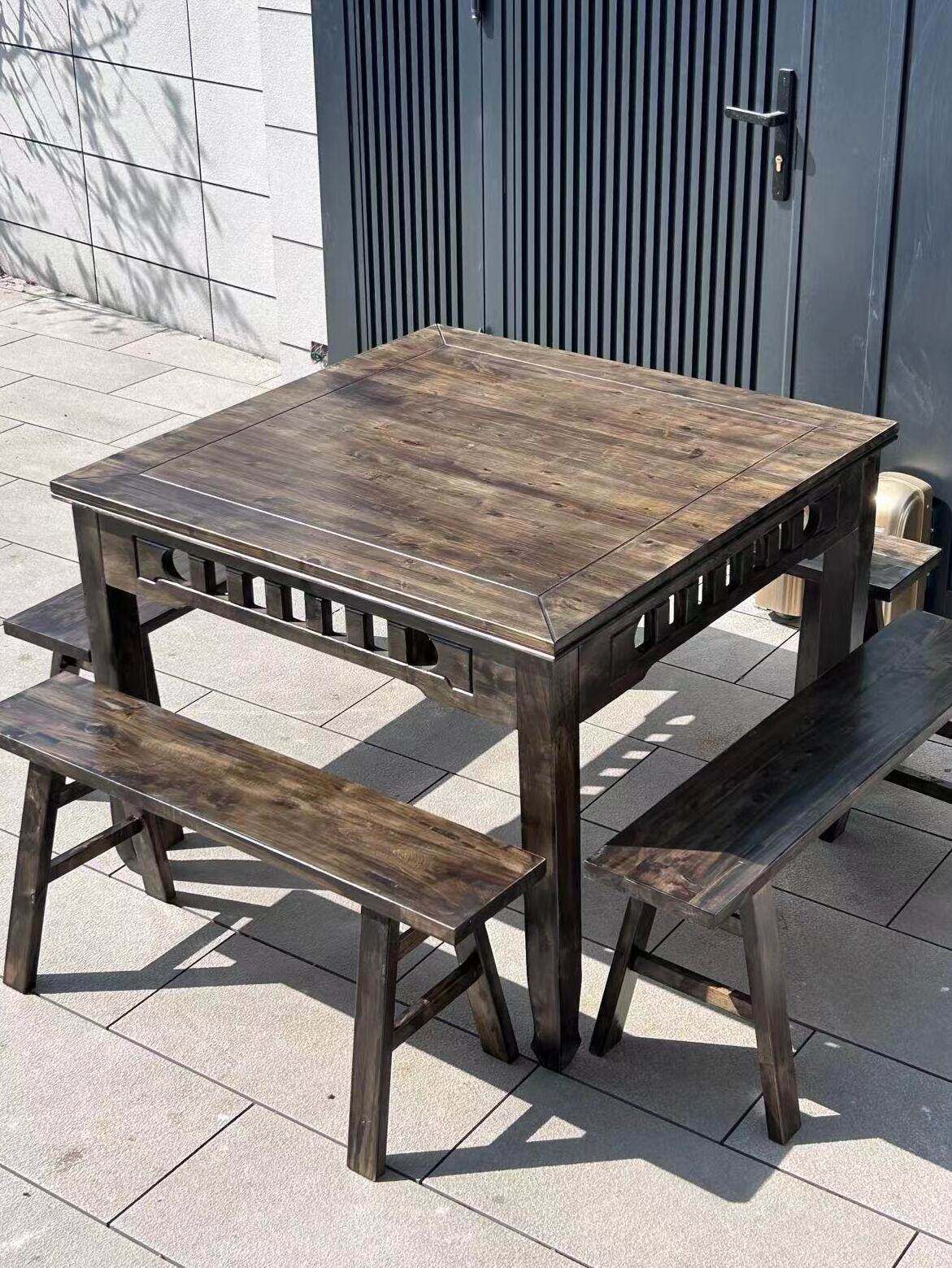 全实木八仙桌正方形老式桌子家用餐桌饭店餐馆中式小方桌吃饭桌子