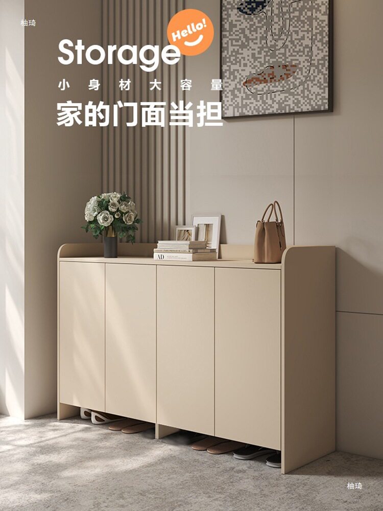 纯实木大容量多层入户玄关鞋柜图片