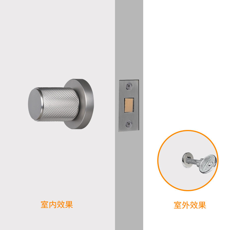 家用带锁体带钥匙卧室内静音隐形门锁具门把手斜舌木门整套双面锁
