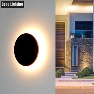 户外壁灯室外防水庭院灯外墙面壁挂灯别墅小花园装饰圆形铝材灯