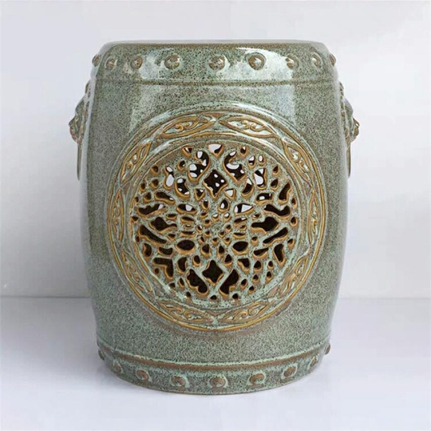户外古典中式狮头陶瓷凳子鼓凳浴室客厅角边茶几梳妆换鞋圆坐绣墩