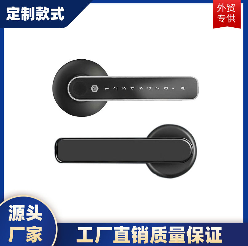 批发室内单舌防盗门锁酒店涂鸦通通球形锁指纹密码解锁指纹锁