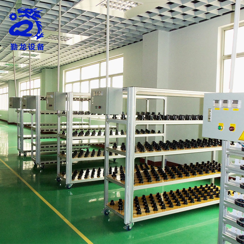 球泡灯多层老化架带轮 灯具老化测试车设备 车间LED防静电工作台图片