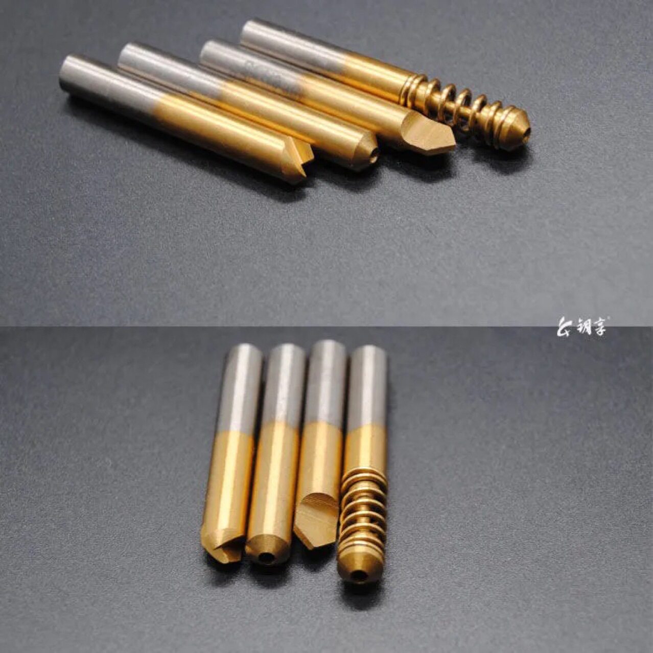 白钢镀钛子母珠4件套复制钥匙机专用钻头AB导针打孔扁刀铣刀工具