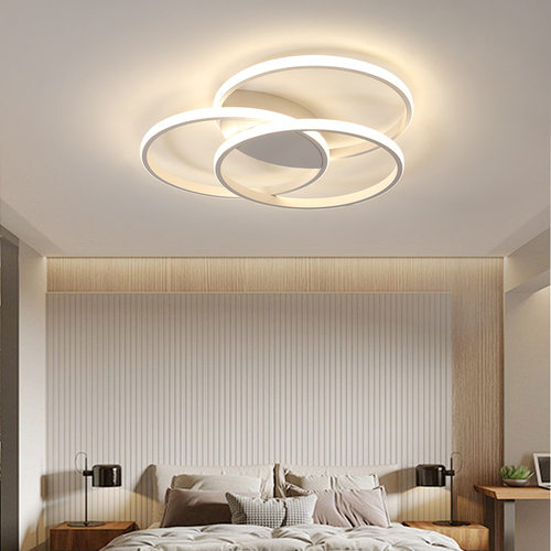 现代简约灯亚克力铝材吸顶灯卧室主卧led灯圆环时尚侧边发光灯具