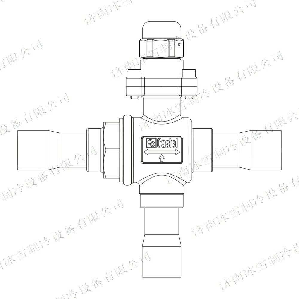 Castel卡士妥三通球阀6690E/11,带ODS铜接头