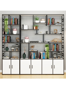 北欧办公室隔断书柜铁艺置物架书架落地书房储物柜创意艺术展示架