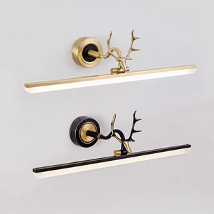 新中式 镜前灯全铜led卫生间浴室柜洗手间镜柜专用梳妆壁灯简约