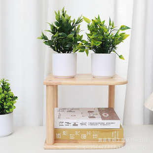 桌面隔板全实木置物架办公桌上转角多层文件整理架家用小型收纳架