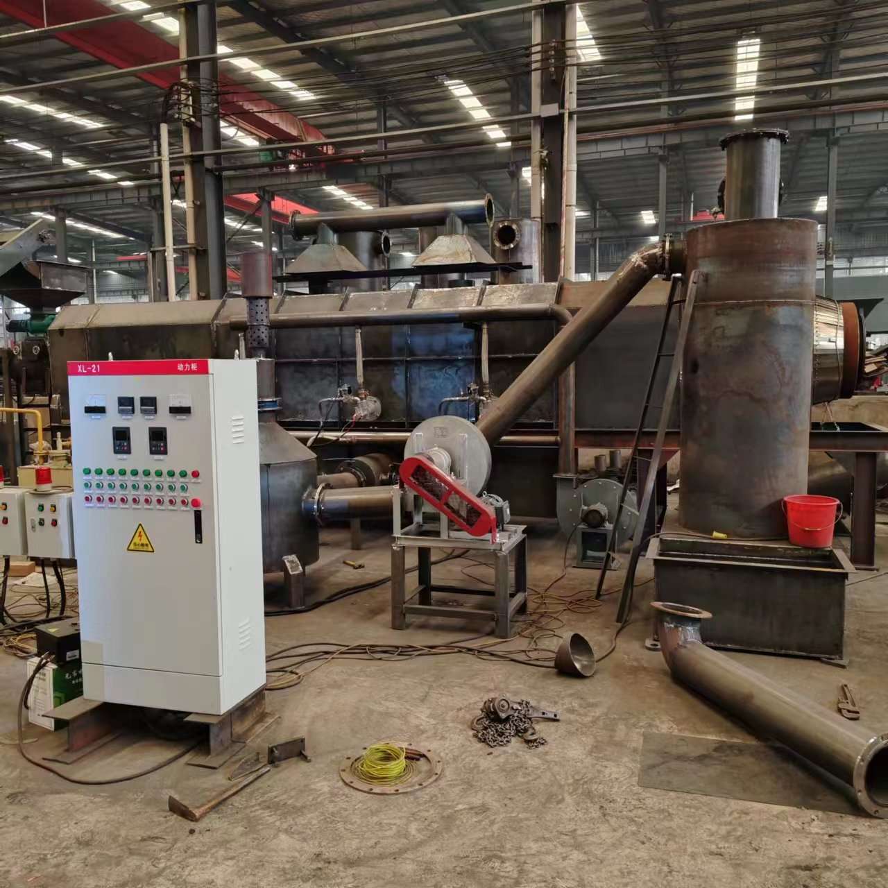新款滚筒式炭化炉 秸秆锯末木糠炭化炉 椰壳稻壳木炭粉生产线