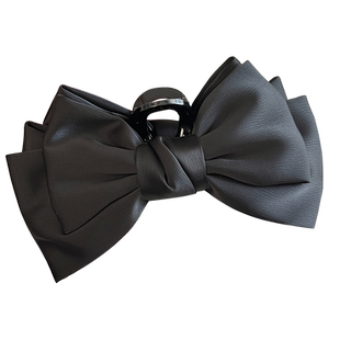 超大号蝴蝶结发抓夹女夏天双面黑色发饰2025新款高端头饰鲨鱼夹子