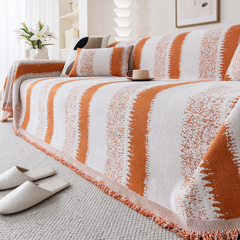 雪尼尔沙发巾防滑防猫抓不粘毛现代简约风四季通用多功能沙发盖布