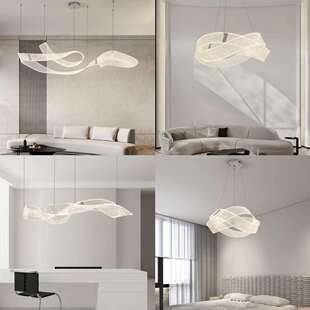 亚克力飘带长条吊灯酒店前台吧台餐厅收银台售楼部艺术造型灯具
