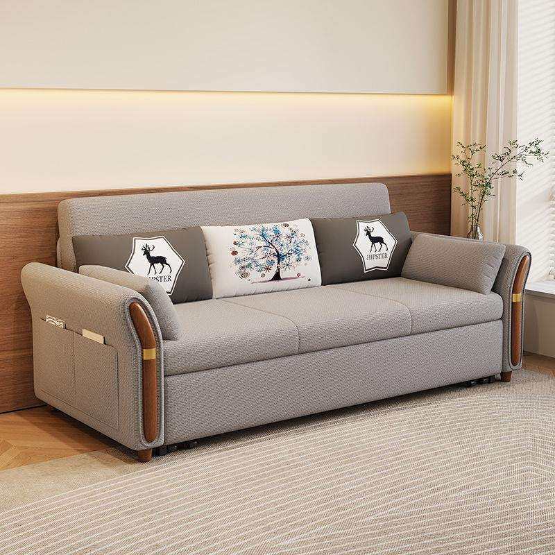 沙发床小户型多功能布艺可折叠实木沙发床客厅贵妃型两用双人单人