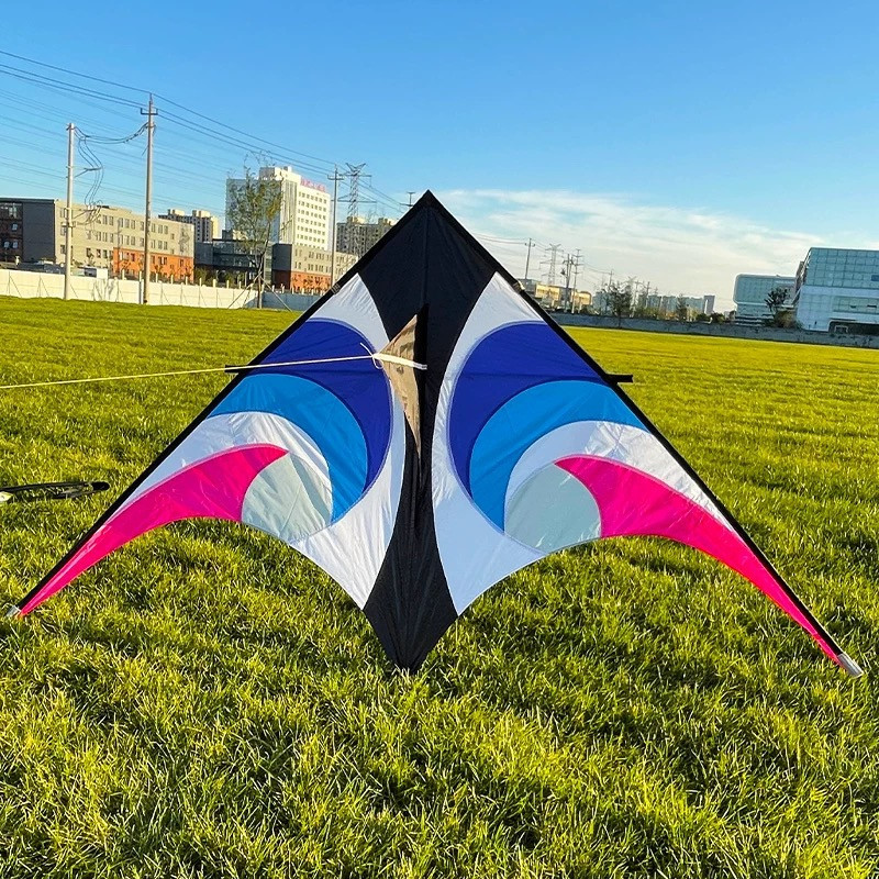 新款潍坊风筝伞布树脂杆天眼风筝大型成人三角风筝微风易飞抗大风