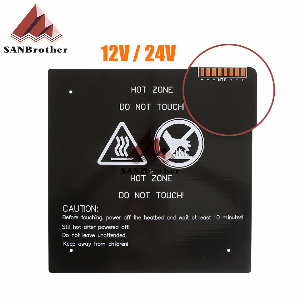 310*310 3D打印机热床平台铝基板MK3大尺寸PCB加热铝板U发热板