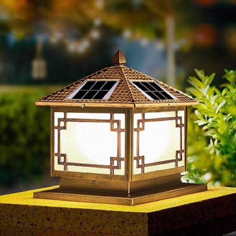柱头灯太阳能灯户外防水庭院灯家用室外围墙别墅大门柱子灯门柱灯