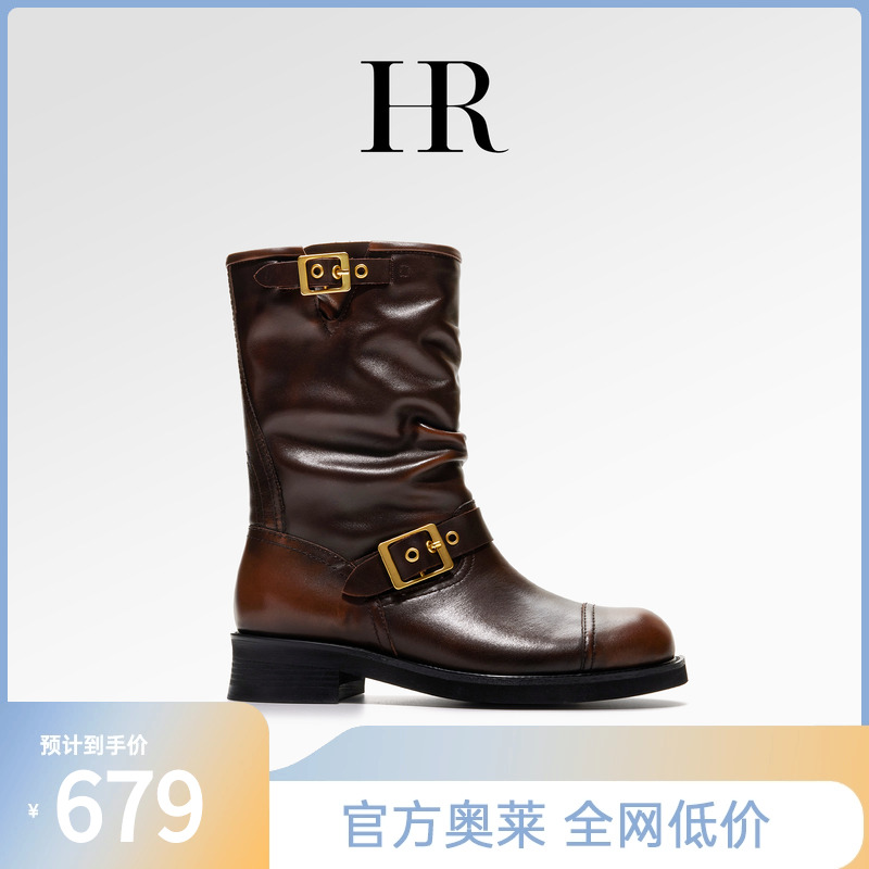 HR赫莲娜短筒骑士靴女2024秋冬
