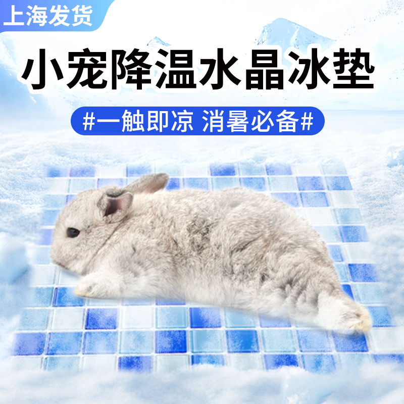 夏季兔子降温冰垫仓鼠降温板龙猫荷兰猪消暑冰窝散热水晶垫子凉席
