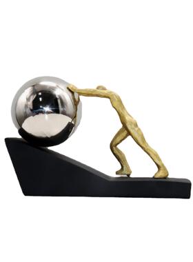 运样树脂人物推BJ00046球摆家件创意雕塑酒店板房办公室居软动装