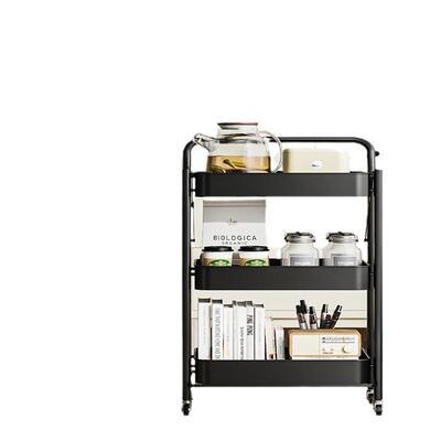 置可折叠CFL书架小推地车物架落移动带轮卧室零厨食架房收纳储物