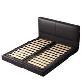 奶油风豆腐块床极简意主式 真皮床代约双人床1米8mx0045简卧室高端