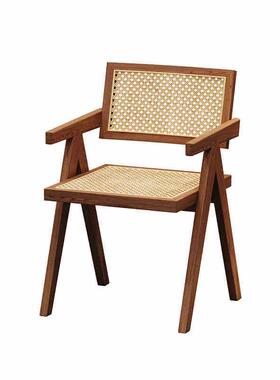 复古美式餐桌椅酒清吧咖啡实桌椅组合吧耐木磨透气BS-42911餐吧藤