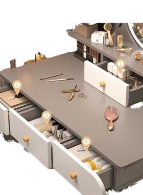 轻奢卧室梳红妆台现户代CNR简约收纳柜一体小间型出租屋房网化妆