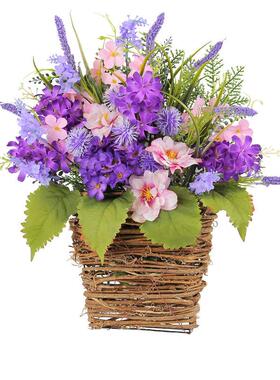 紫色篮2025母亲节装饰紫色花挂薰草花门家居装S2-21饰衣品