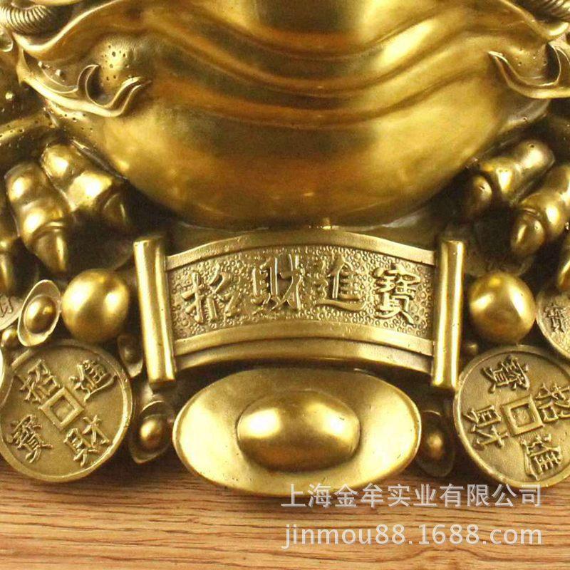 特大号铜金蟾吐金钱三脚蟾蜍家居店铺金属摆件礼品