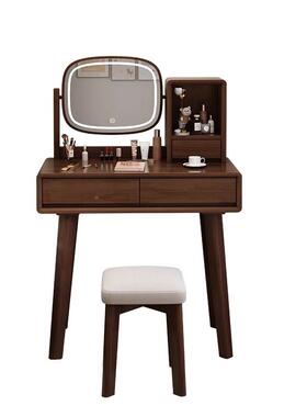 实木梳妆台收纳柜一家体小户型化妆桌D9003S#室现代妆简约用斗卧