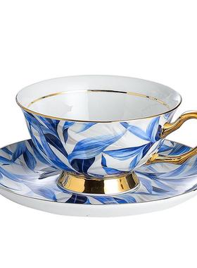 咖杯子茶高档精HOI致陶瓷高女颜值轻奢茶杯套装高级感英式下午啡