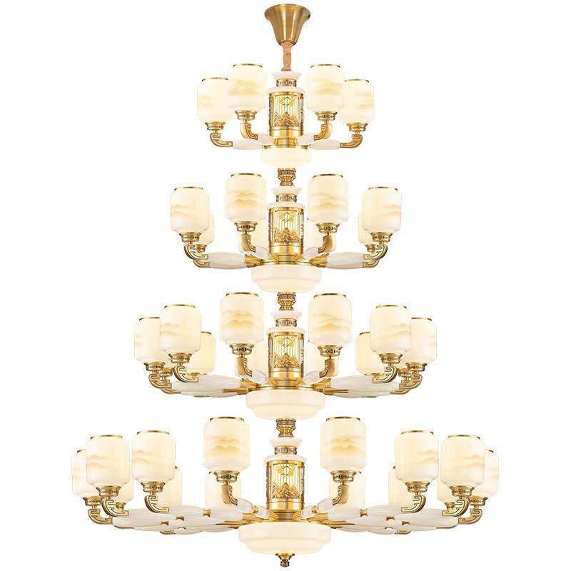 新中多式复式楼别墅全铜客厅大吊灯楼楼挑层大高厅广东中山灯中具,家装灯饰光源,智能吊灯,淘宝优惠券,粉丝福利购,淘宝优惠卷