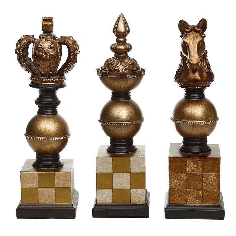 创意国际象棋树脂摆件家居橱窗样板房玄关家居装饰品棋子树脂摆设